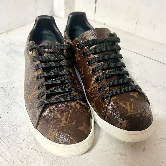 Louis Vuitton Frontrow Monogram Canvas Low Top Sneakers Brown Women's 38.5 / 8 - Picture 5 of 16